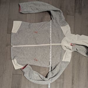 Gray and White Women's Sweater Zipup Hoodie Salomon M